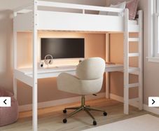 loft bed with desk and mattress
