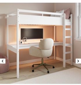 loft bed with desk and mattress