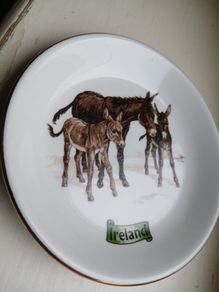Vintage Porcelain Donkey Small Plate