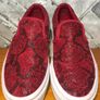 Vans Off The Wall Red Snakeskin Pattern Girls Unisex Laceless Slip On Trainers UK2.5 EUR34.5 Image 4