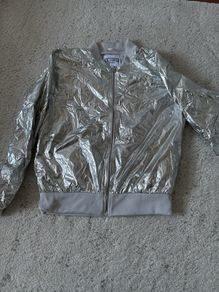 Women's silver Victoria secret bomber jacket S