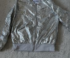Women's silver Victoria secret bomber jacket S
