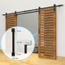 6.6FT Barn Door Hardware Kit with Black Handle Image 4