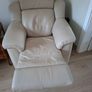 Italian leather sofa and reclining armchair Image 6
