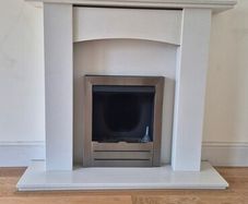 Marble composite fireplace with bioethanol fireplace insert - very heavy- collection only
