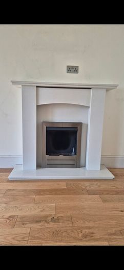 Marble composite fireplace with bioethanol fireplace insert - very heavy- collection only