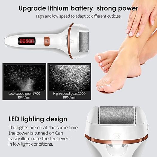 Electric Foot File Callus Remover, iToncs Professional Pedicure Kit Rechargeable Feet Callus Remover with 10 in 1 Foot Files Pedicure Tools Foot Care for Dead Skin MULTIPLE COLOURS AVAILABLE (FREE POSTAGE)
