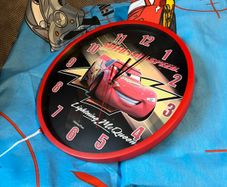 Lighting McQueen curtains and wall clock