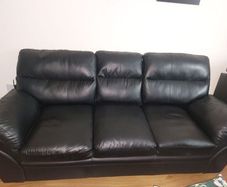 Immaculate Black Leather Look Sofa Set