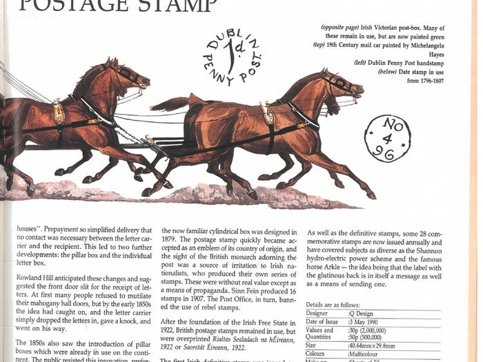 1988/89 Ireland The Irish Stamp Limited Edition Hardback Year Book. Contains all commemorative stamps from June 1988 to June 1989. Included 44 images of conents