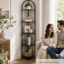5-Tier Glass Corner Shelf  Modern Corner Display Unit with Tempered Glass Shelves for Living Room, Bathroom, Bedroom & Office Image 2