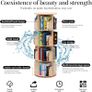 Rotating 360 Hexagonal Children's Bookcase  Tall Floor Standing Corner Book Shelf Storage Rack for Home Living Room Office (4 Tier) Image 4