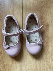 Next girls pink shoes with butterfly detail - size 6