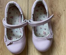 Next girls pink shoes with butterfly detail - size 6