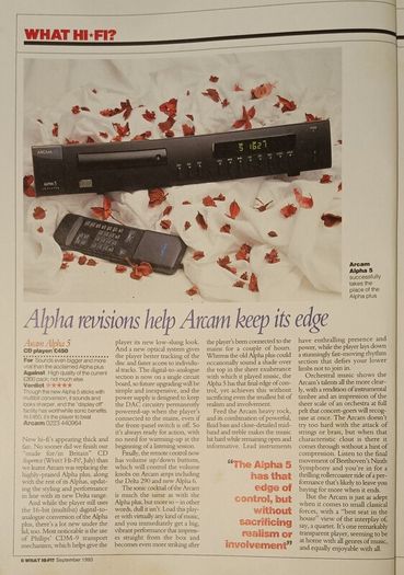 Audiophile CD Player, Arcam Alpha 5