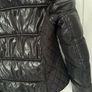black quilted  jacket with fur hood from river island Image 8