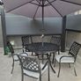 Cast Aluminiun garden table, 5 chairs & parasol Image 2