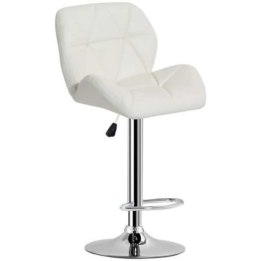 NEW SALE | PU Leather Rhombus Design Bar Stool with Adjustable Height