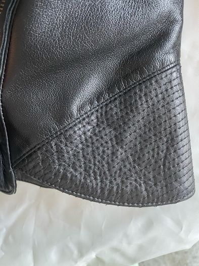 Versace jeans couture leather and fur jacket