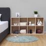 _Wooden Bookcase, 4 Tier Shelf, 8 Compartments, Wardrobe, Closet, Home, Office, Light Oak Colour Image 4