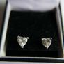 Vintage 925 Sterling Silver Heart shaped stud earrings Image 2