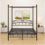 Canopy Bed Frame King Size with Ornate European Style Headboard & Footboard Image 2