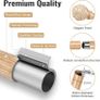Wood Effect Curtain Pole Extendable 76-229cm - 25mm Metal Core with Imitation Wood Grain, Extendable Rod for Windows/Doors, Brown Image 3