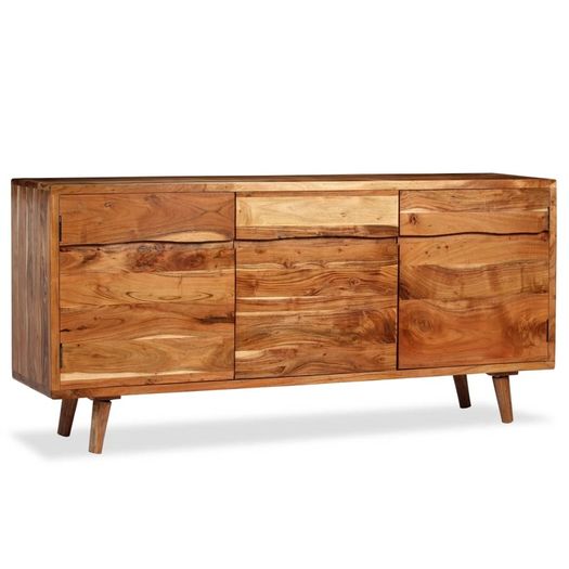 Sideboard Solid Wood with Carved Doors 160x40x75 cm