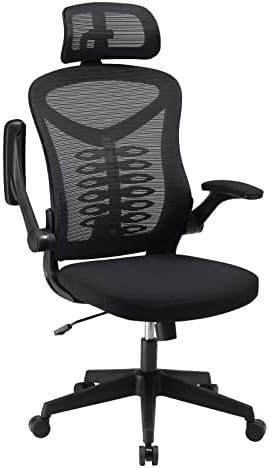 Ergonomic Office Chair Computer Chair with Adjustable Headrest/Lumbar Support, High Back 3D Armrests Home Mesh Chair (Black)