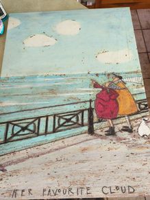 Sam Toft "Her Favourite Cloud" Canvas Print, Multi-Colour, 77 X 57Cm