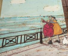 Sam Toft "Her Favourite Cloud" Canvas Print, Multi-Colour, 77 X 57Cm