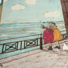Sam Toft "Her Favourite Cloud" Canvas Print, Multi-Colour, 77 X 57Cm