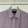M&S Tailoring Purple & White Stripe Long Sleeve Shirt Image 7