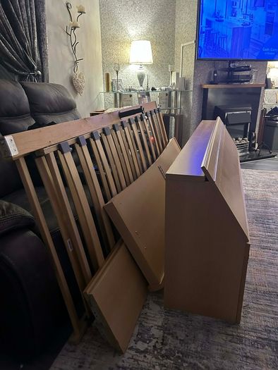 King size bed frame with large storage box.