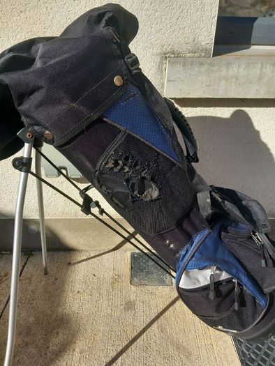 A selection of golf bags