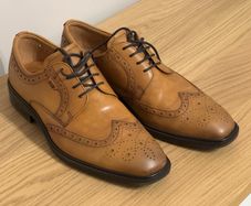 ECCO Men Leather Wingtip Brogues Tan Size EU 40 Worn Few Times only