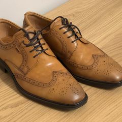 ECCO Men Leather Wingtip Brogues Tan Size EU 40 Worn Few Times only