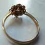 9ct Gold Garnet Cluster Flowerhead Ring, Rope Twist, Birmingham 1977, Size O, 1.96g Image 4