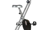 Folding and Quiet Exercise Bike with 8-Level Magnetic Resistance and Heart Rate Sensor, for Home Gym, Black and Grey