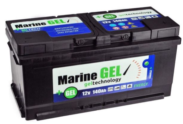 Gel battery, 140 Ah, boat battery, 12 V, supply battery, starter battery.