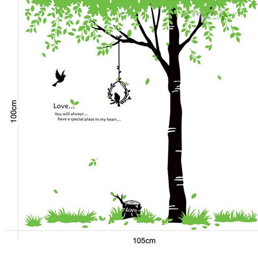 Big Green Tree Removable Wall Stickers Decor Vinyl Art Decal Office Living Room