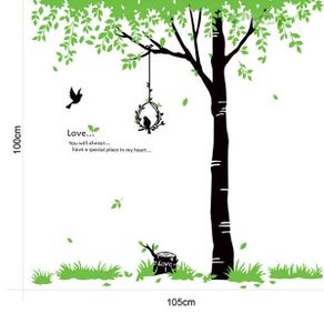 Big Green Tree Removable Wall Stickers Decor Vinyl Art Decal Office Living Room