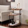 3 Tier Side Table slim side tabl living room Coffee Table Bedside Table,with Storage Shelf Sofa Versatile Furniture for Books, Coffee, and Bedroom Essentials  Ideal Living Room (Rustic Brown) Image 7