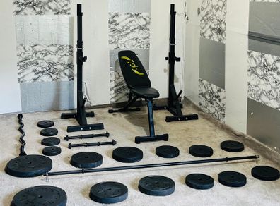 Adjustable Rack Bench Weights Barbell Dumbbells