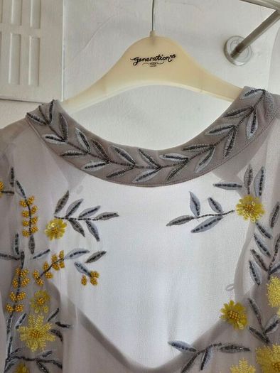 Stylish grey and lemon flower dress