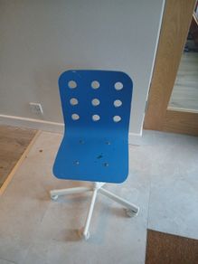 Blue wooden ikea chair