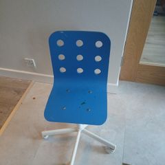 Blue wooden ikea chair