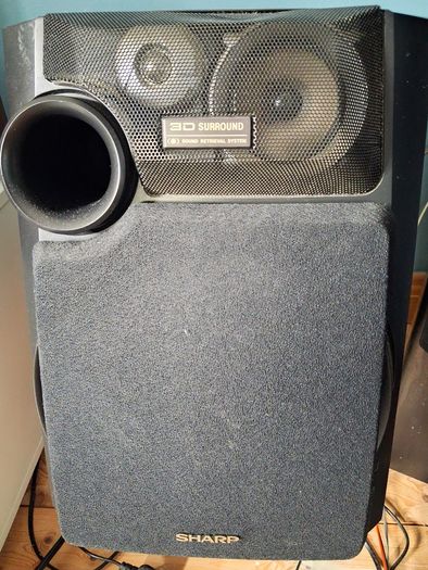 sharp large powerful speakers and stands