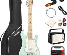 SALE 30 Inch Kids Junior Electric Guitar Beginner Kit ST Style Mini Guitar Premium Bundle with Amp, Tuner, Capo, Bag, Strap, String, Cable (FREE SHIPPING)