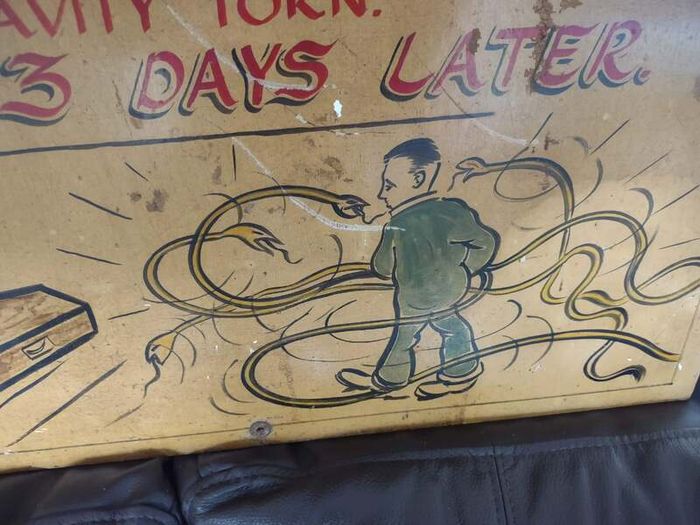 Wooden industrial safety sign
